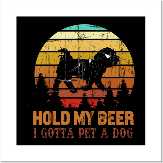 Holding My Beer I Gotta Pet This Maltese Wall Art by Walkowiakvandersteen